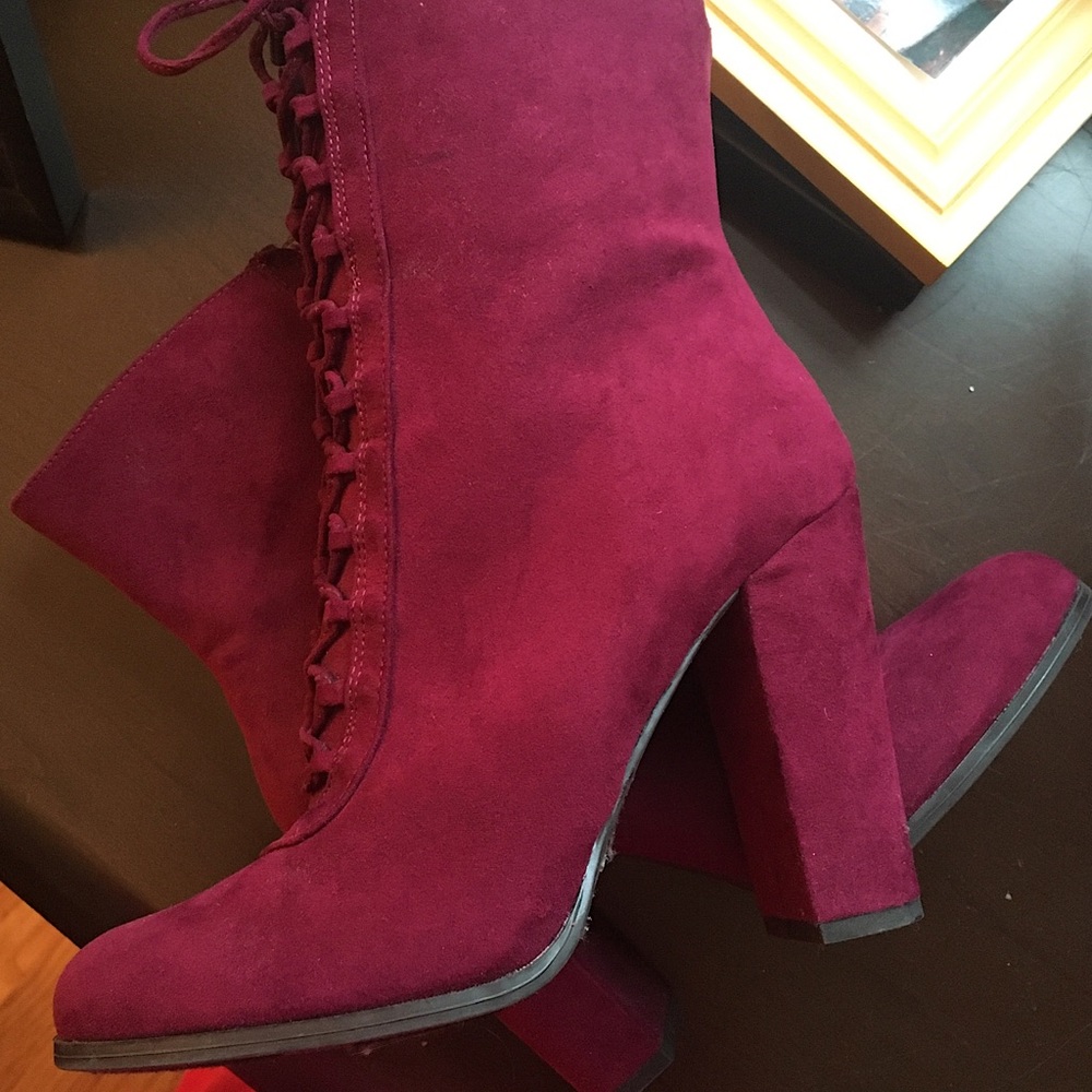 Tall Suede Boots - Currant Color